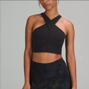 NWT lululemon wrap front longline bra black size 6